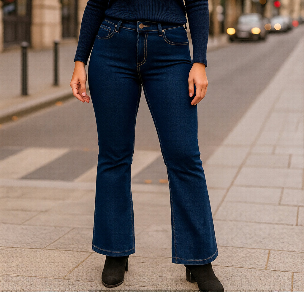 Jeans Bootcut Voggo em Denim Indigo Escuro