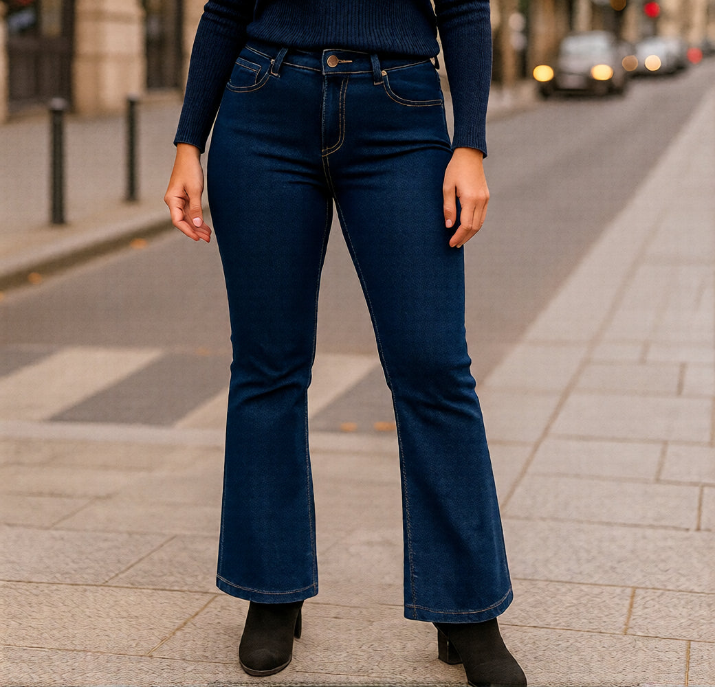 Jeans Bootcut Voggo em Denim Indigo Escuro