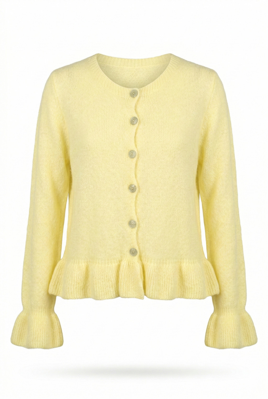Cardigan Soft Pastel com Folhos – Yellow Sun