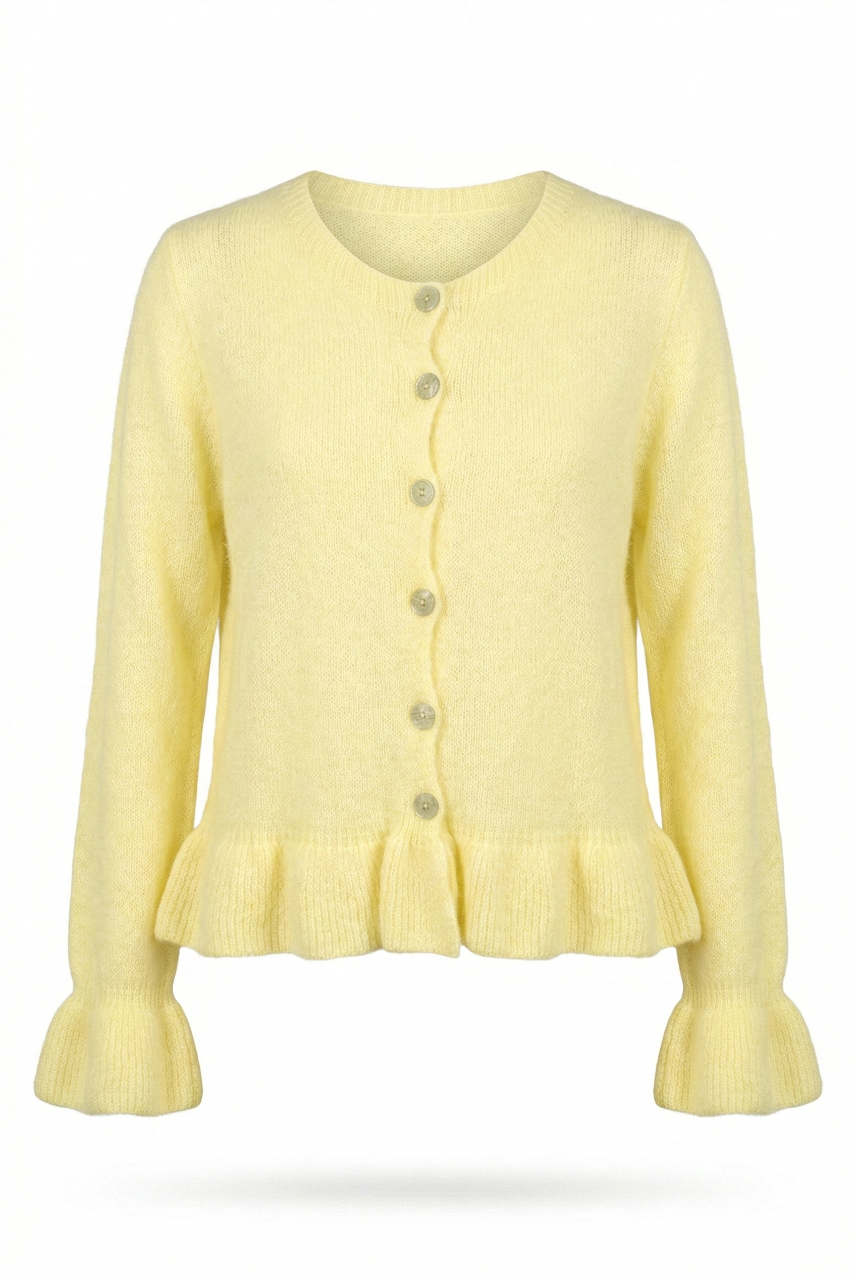 Cardigan Soft Pastel com Folhos – Yellow Sun