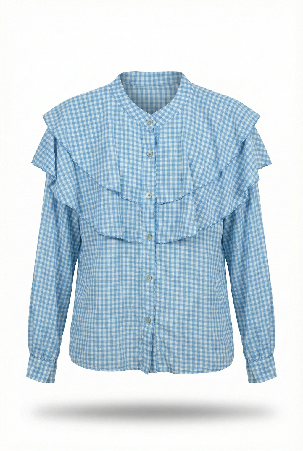 Camisa Vichy com Folhos