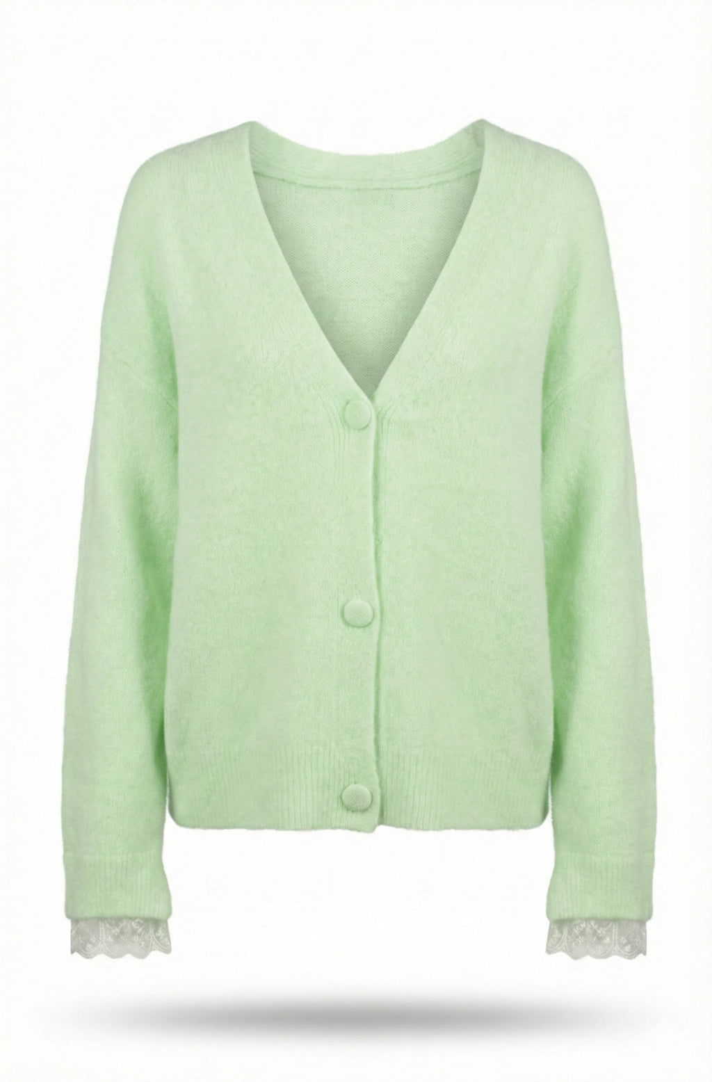 Casaco Soft Mint com Detalhes em Renda