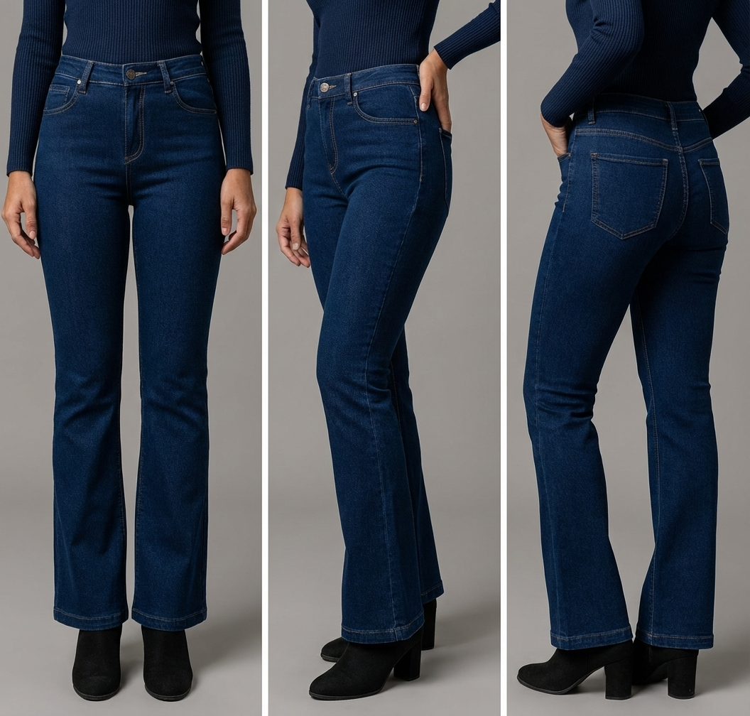 Jeans Bootcut Voggo em Denim Indigo Escuro
